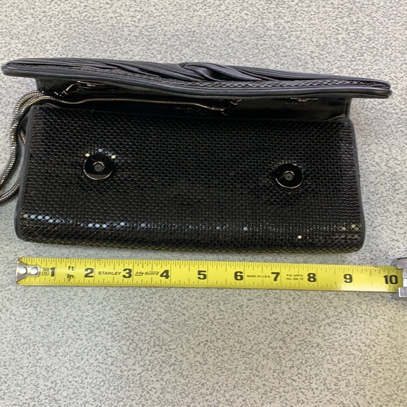 Whighting Davis Black Metallic Clutch - Picture 3 of 5